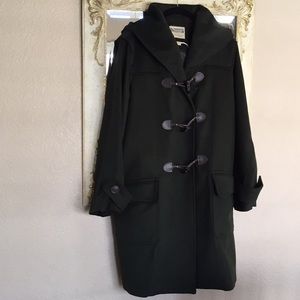 Max Studio Dark Green Toggle Coat